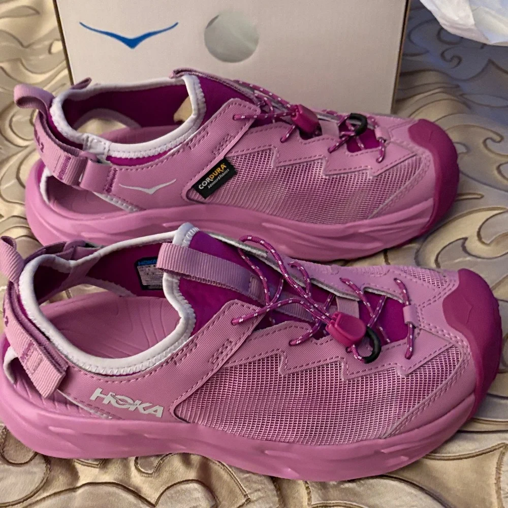 Kids' Hoka Hopara 2 Sandals Pink NIB Size 6MD - Picture 3 of 7